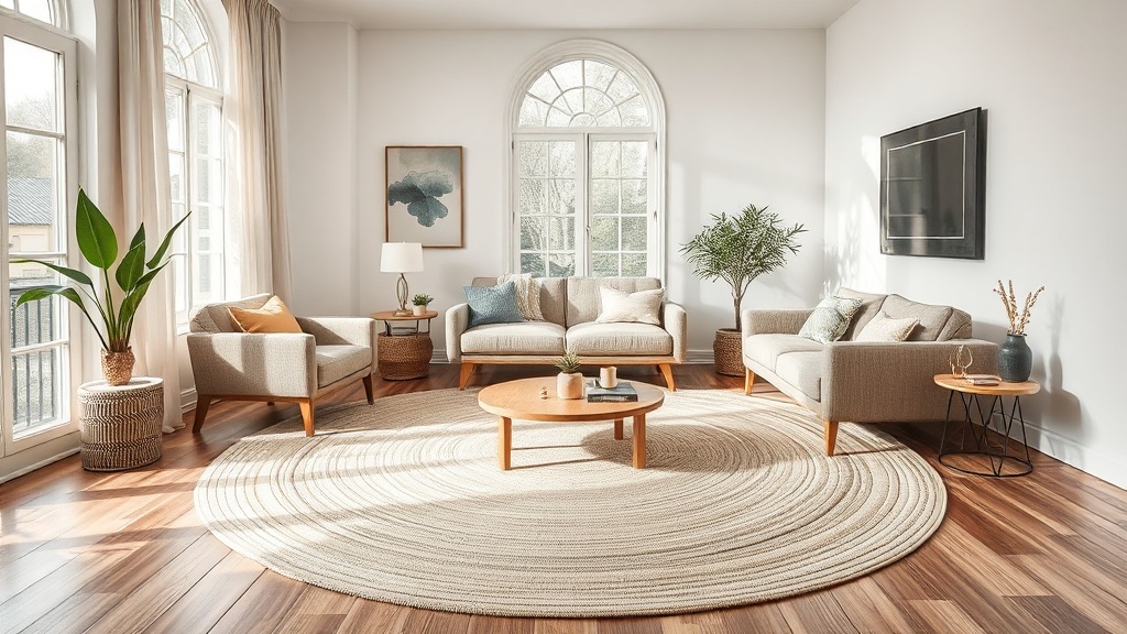 Runder Teppich im Wohnzimmer richtig einsetzen: Zonen schaffen, Wege freihalten,